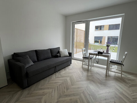 Pronájem bytu 1+kk s terasou na ulici Cejl